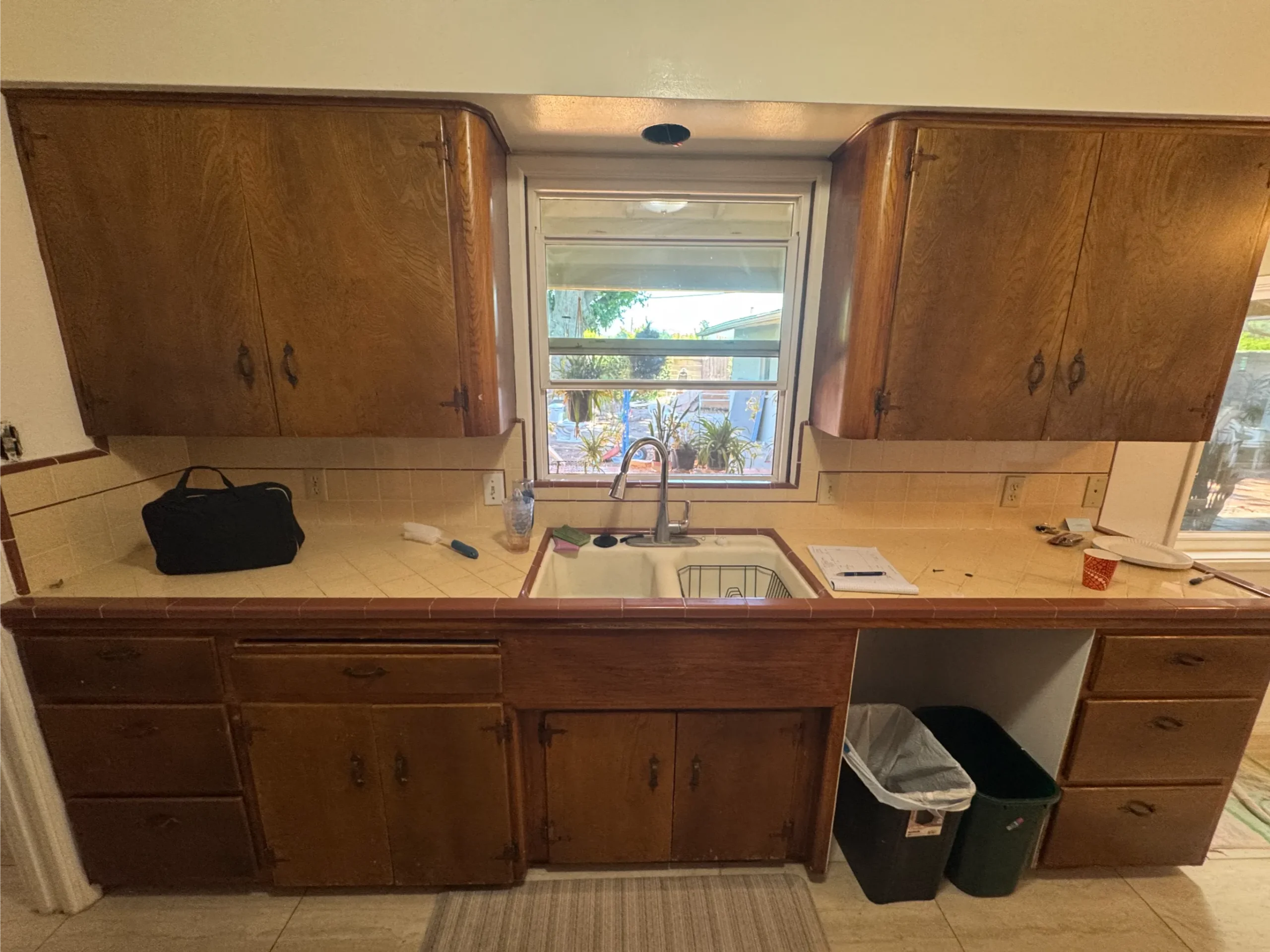 Upper Ojai Remodel Sink Wall before
