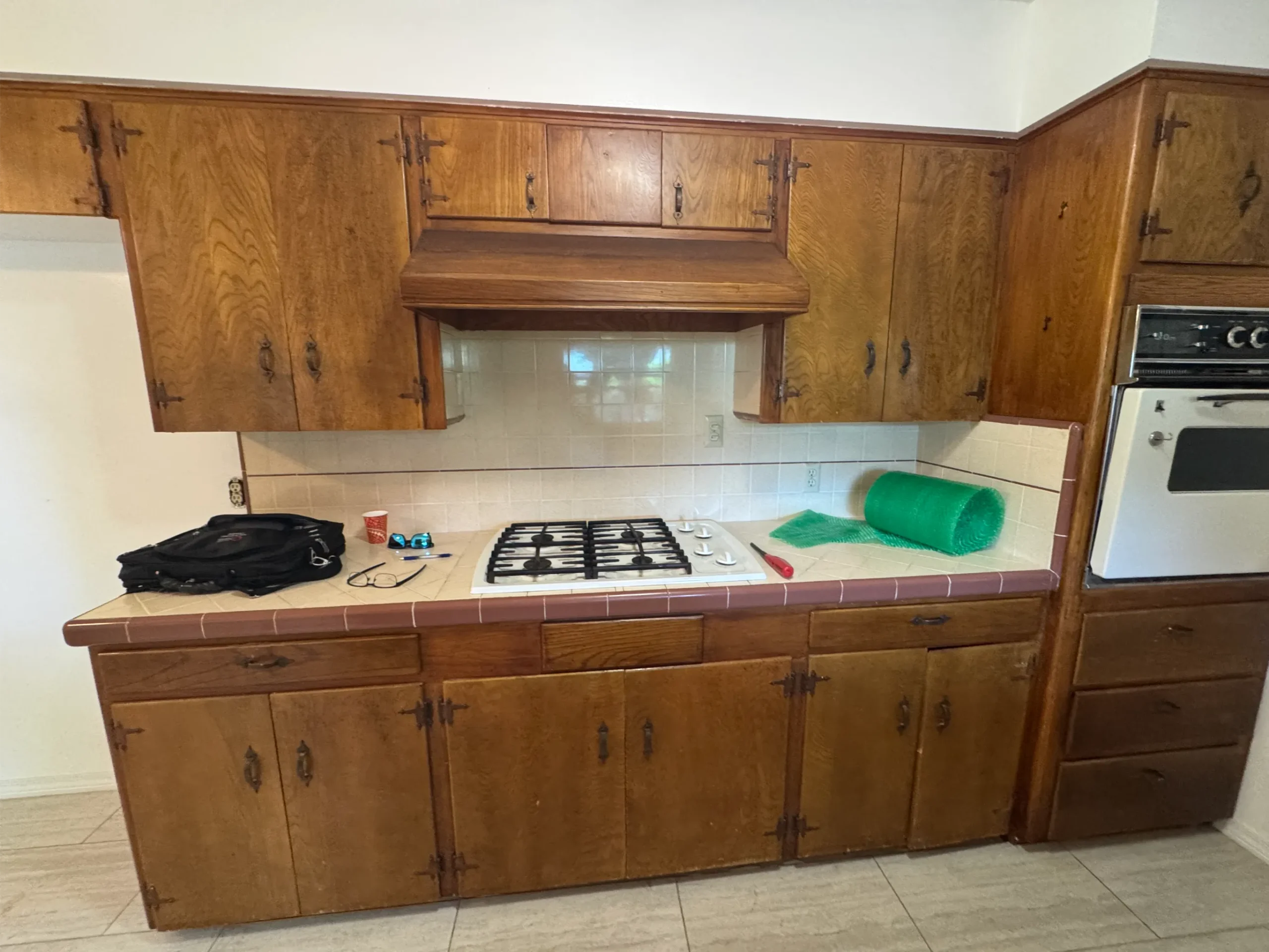 Upper Ojai Stove Wall Before